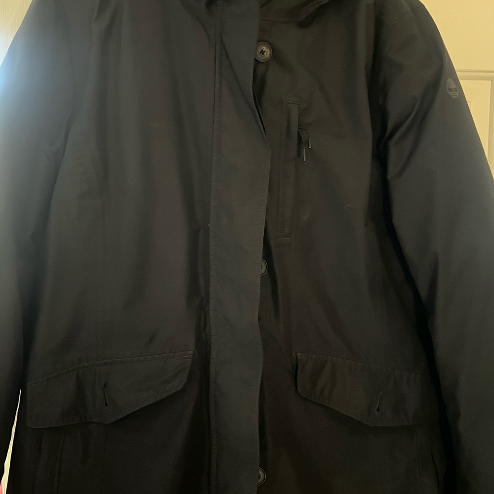 Women’s Timberland Winter Coat. Black w/fur hood. Worn twice.